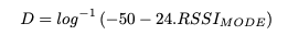 Fowler's RSSI distance regression formula